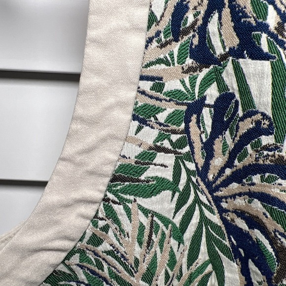 J. McLaughlin Sandra Zip Front Sleeveless Botanical Jacquard Dress Size 14 - Picture 11 of 12